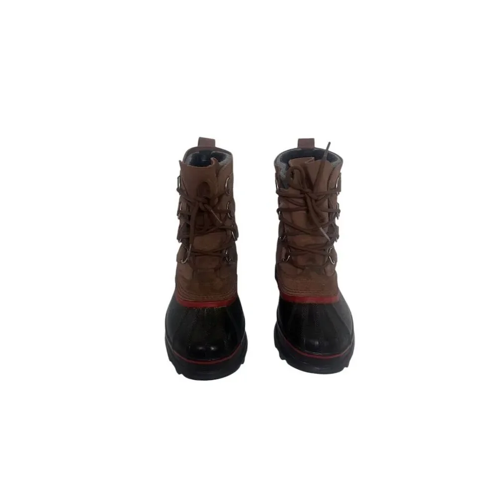 Sorel Men's Brown Leather Snow Boots Size 7 Waterproof Insulated